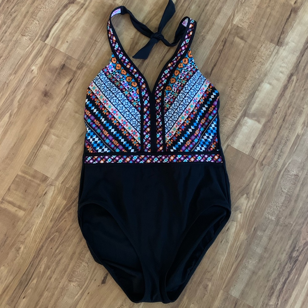 Large Aqua Green Geometric Swimsuit